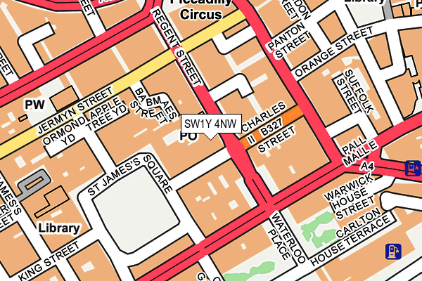 SW1Y 4NW map - OS OpenMap – Local (Ordnance Survey) SW1Y 4NW map - OS OpenMap – Local (Ordnance Survey)