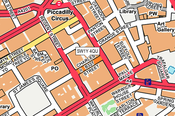 SW1Y 4QU map - OS OpenMap – Local (Ordnance Survey)