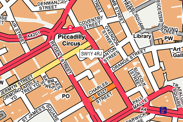 SW1Y 4RJ map - OS OpenMap – Local (Ordnance Survey)