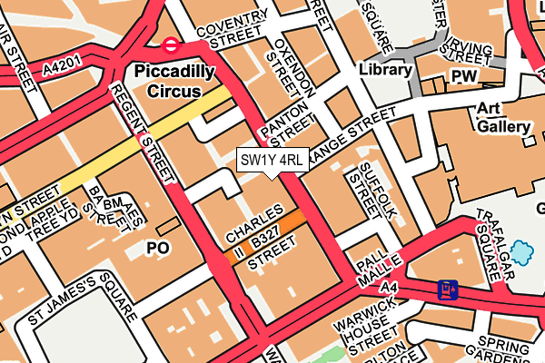 SW1Y 4RL map - OS OpenMap – Local (Ordnance Survey)