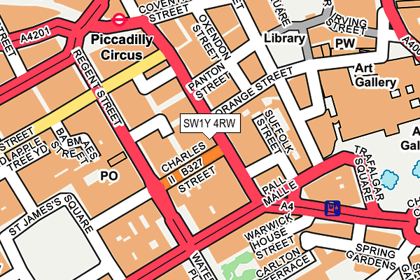 SW1Y 4RW map - OS OpenMap – Local (Ordnance Survey) SW1Y 4RW map - OS OpenMap – Local (Ordnance Survey)