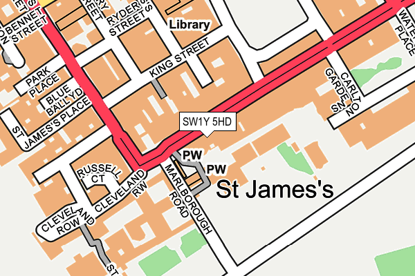 SW1Y 5HD map - OS OpenMap – Local (Ordnance Survey) SW1Y 5HD map - OS OpenMap – Local (Ordnance Survey)