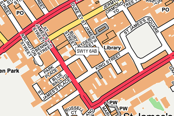 SW1Y 6AB map - OS OpenMap – Local (Ordnance Survey) SW1Y 6AB map - OS OpenMap – Local (Ordnance Survey)