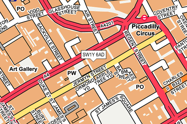 SW1Y 6AD map - OS OpenMap – Local (Ordnance Survey) SW1Y 6AD map - OS OpenMap – Local (Ordnance Survey)
