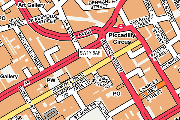 SW1Y 6AF map - OS OpenMap – Local (Ordnance Survey)
