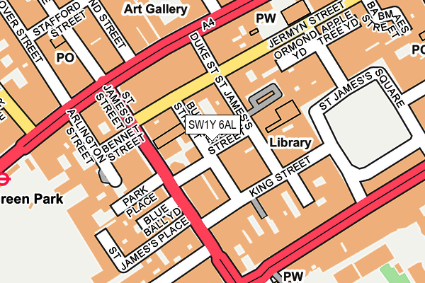 SW1Y 6AL map - OS OpenMap – Local (Ordnance Survey) SW1Y 6AL map - OS OpenMap – Local (Ordnance Survey)
