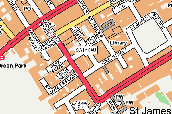 SW1Y 6AU map - OS OpenMap – Local (Ordnance Survey) SW1Y 6AU map - OS OpenMap – Local (Ordnance Survey)