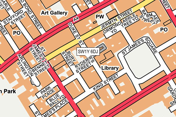 SW1Y 6DJ map - OS OpenMap – Local (Ordnance Survey)