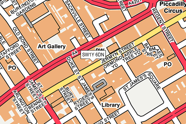 SW1Y 6DN map - OS OpenMap – Local (Ordnance Survey) SW1Y 6DN map - OS OpenMap – Local (Ordnance Survey)