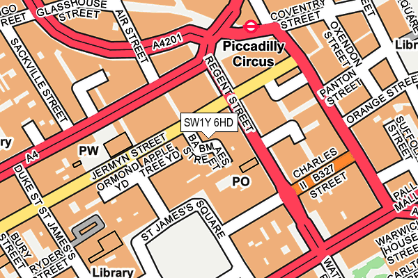 SW1Y 6HD map - OS OpenMap – Local (Ordnance Survey)
