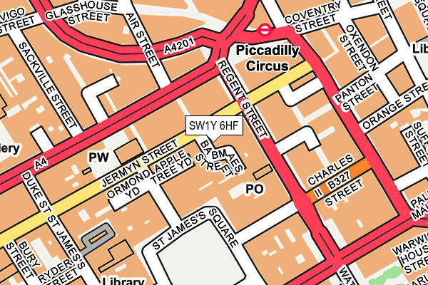 SW1Y 6HF map - OS OpenMap – Local (Ordnance Survey)
