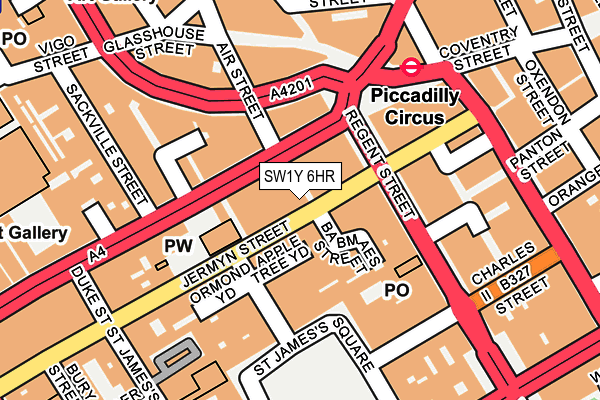SW1Y 6HR map - OS OpenMap – Local (Ordnance Survey) SW1Y 6HR map - OS OpenMap – Local (Ordnance Survey)