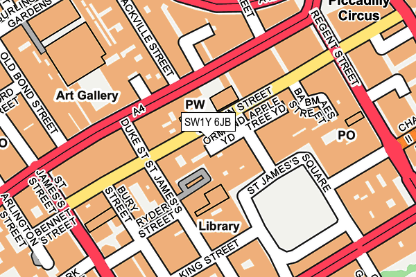 SW1Y 6JB map - OS OpenMap – Local (Ordnance Survey) SW1Y 6JB map - OS OpenMap – Local (Ordnance Survey)