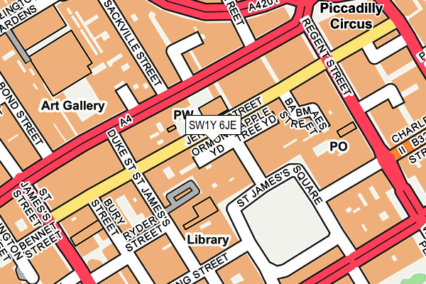 SW1Y 6JE map - OS OpenMap – Local (Ordnance Survey) SW1Y 6JE map - OS OpenMap – Local (Ordnance Survey)