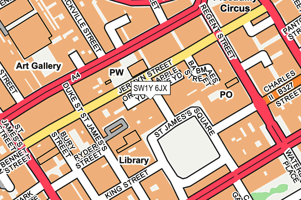 SW1Y 6JX map - OS OpenMap – Local (Ordnance Survey) SW1Y 6JX map - OS OpenMap – Local (Ordnance Survey)