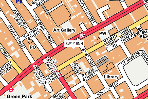 SW1Y 6NH map - OS OpenMap – Local (Ordnance Survey) SW1Y 6NH map - OS OpenMap – Local (Ordnance Survey)