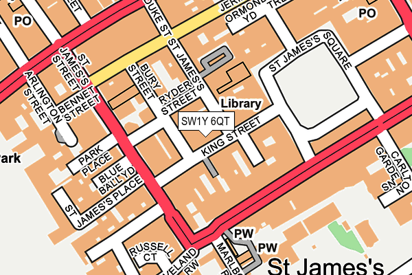 SW1Y 6QT map - OS OpenMap – Local (Ordnance Survey)