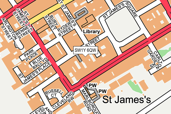 SW1Y 6QW map - OS OpenMap – Local (Ordnance Survey) SW1Y 6QW map - OS OpenMap – Local (Ordnance Survey)