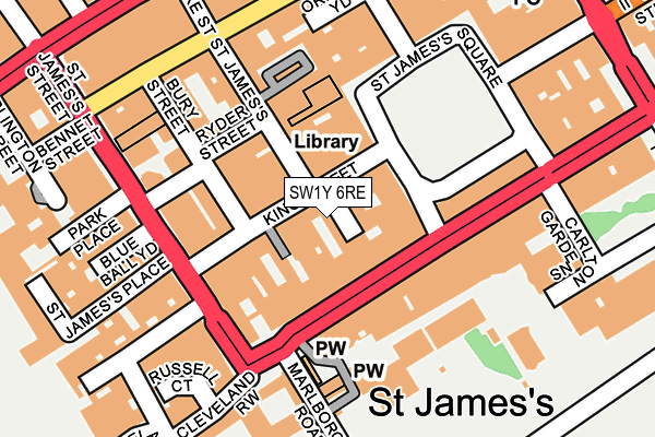SW1Y 6RE map - OS OpenMap – Local (Ordnance Survey)