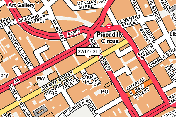 SW1Y 6ST map - OS OpenMap – Local (Ordnance Survey) SW1Y 6ST map - OS OpenMap – Local (Ordnance Survey)