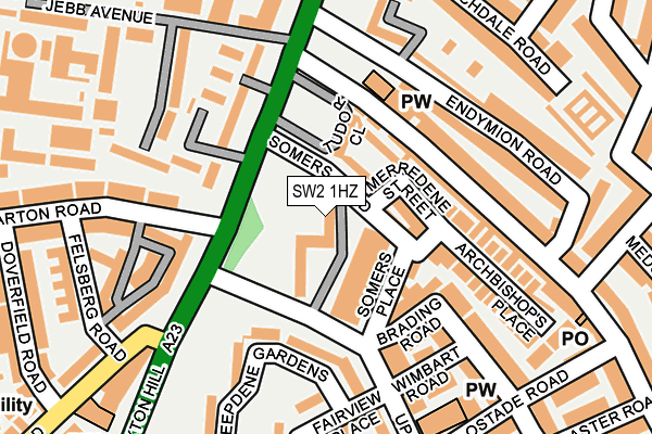 SW2 1HZ map - OS OpenMap – Local (Ordnance Survey) SW2 1HZ map - OS OpenMap – Local (Ordnance Survey)