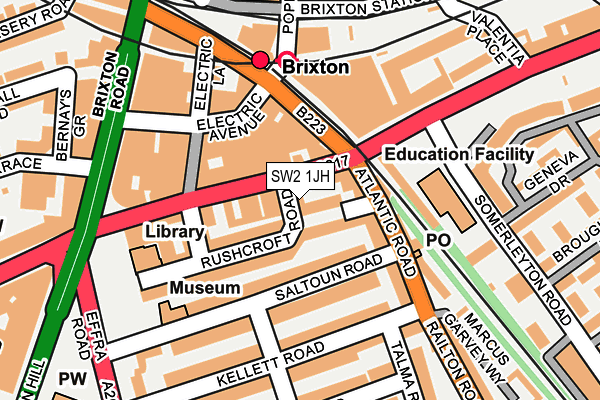 SW2 1JH map - OS OpenMap – Local (Ordnance Survey) SW2 1JH map - OS OpenMap – Local (Ordnance Survey)