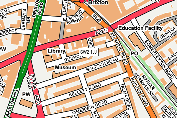 SW2 1JJ map - OS OpenMap – Local (Ordnance Survey) SW2 1JJ map - OS OpenMap – Local (Ordnance Survey)