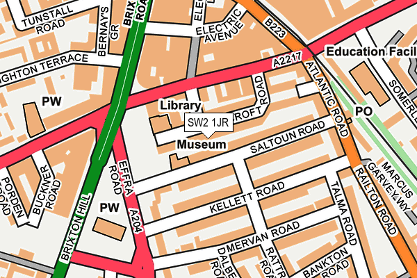 SW2 1JR map - OS OpenMap – Local (Ordnance Survey) SW2 1JR map - OS OpenMap – Local (Ordnance Survey)