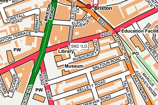 SW2 1LG map - OS OpenMap – Local (Ordnance Survey) SW2 1LG map - OS OpenMap – Local (Ordnance Survey)