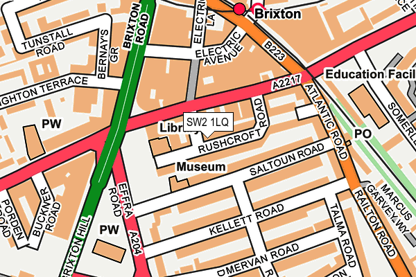 SW2 1LQ map - OS OpenMap – Local (Ordnance Survey) SW2 1LQ map - OS OpenMap – Local (Ordnance Survey)