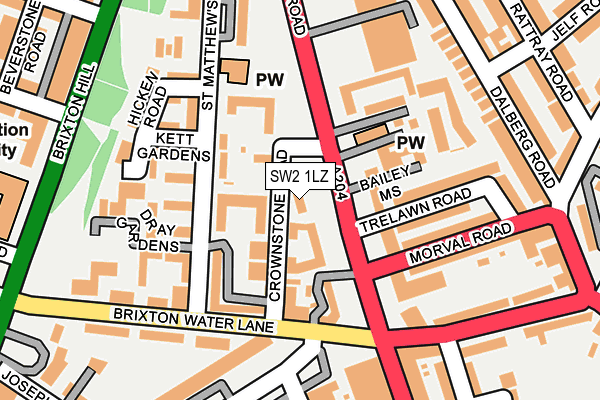 SW2 1LZ map - OS OpenMap – Local (Ordnance Survey) SW2 1LZ map - OS OpenMap – Local (Ordnance Survey)