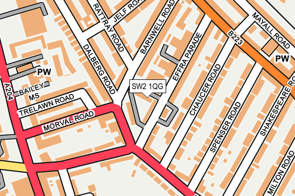 SW2 1QG map - OS OpenMap – Local (Ordnance Survey) SW2 1QG map - OS OpenMap – Local (Ordnance Survey)