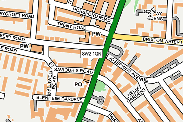 SW2 1QN map - OS OpenMap – Local (Ordnance Survey) SW2 1QN map - OS OpenMap – Local (Ordnance Survey)