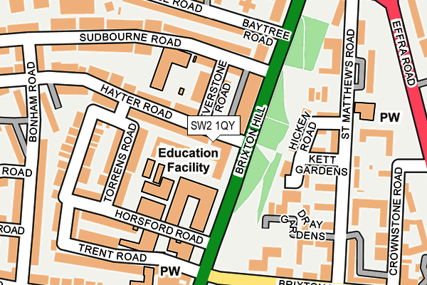 SW2 1QY map - OS OpenMap – Local (Ordnance Survey) SW2 1QY map - OS OpenMap – Local (Ordnance Survey)