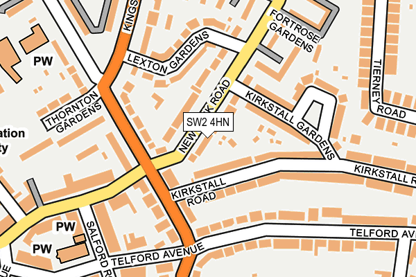 SW2 4HN map - OS OpenMap – Local (Ordnance Survey) SW2 4HN map - OS OpenMap – Local (Ordnance Survey)