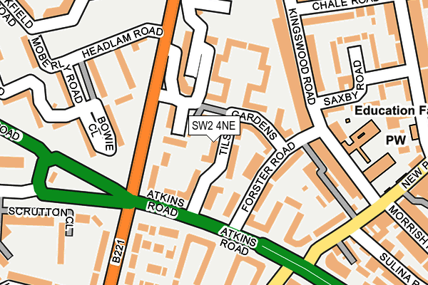 SW2 4NE map - OS OpenMap – Local (Ordnance Survey) SW2 4NE map - OS OpenMap – Local (Ordnance Survey)