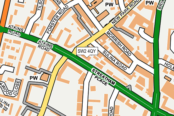 SW2 4QY map - OS OpenMap – Local (Ordnance Survey)