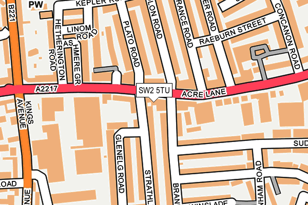 SW2 5TU map - OS OpenMap – Local (Ordnance Survey) SW2 5TU map - OS OpenMap – Local (Ordnance Survey)
