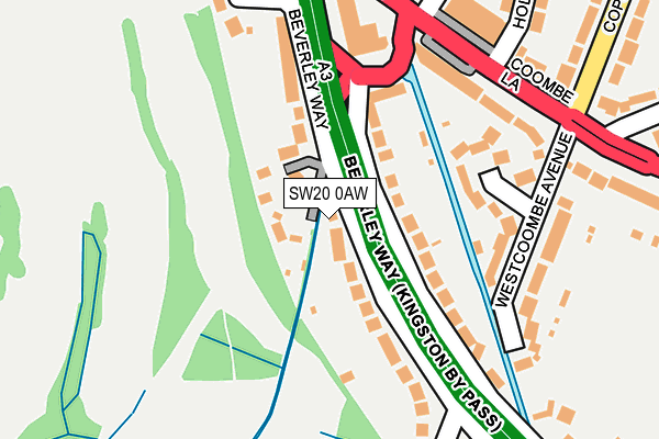 SW20 0AW map - OS OpenMap – Local (Ordnance Survey) SW20 0AW map - OS OpenMap – Local (Ordnance Survey)