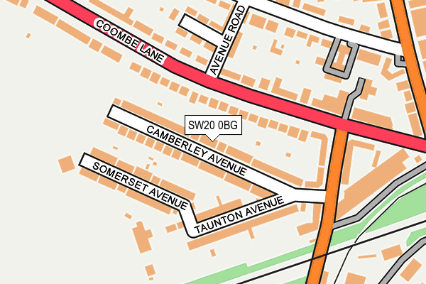 SW20 0BG map - OS OpenMap – Local (Ordnance Survey) SW20 0BG map - OS OpenMap – Local (Ordnance Survey)
