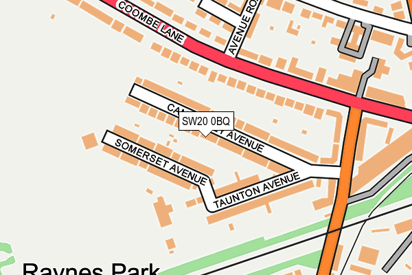 SW20 0BQ map - OS OpenMap – Local (Ordnance Survey) SW20 0BQ map - OS OpenMap – Local (Ordnance Survey)