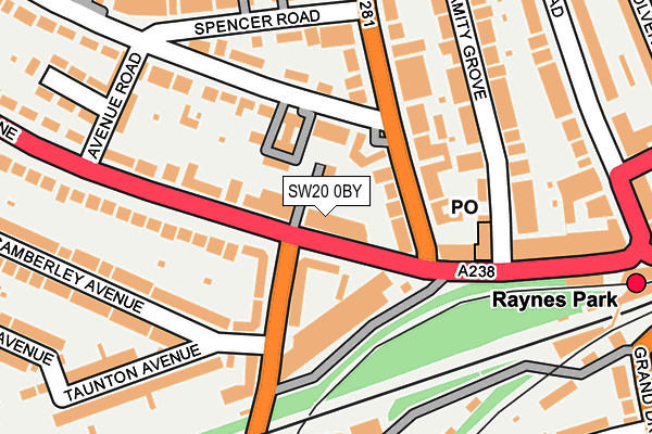 SW20 0BY map - OS OpenMap – Local (Ordnance Survey) SW20 0BY map - OS OpenMap – Local (Ordnance Survey)