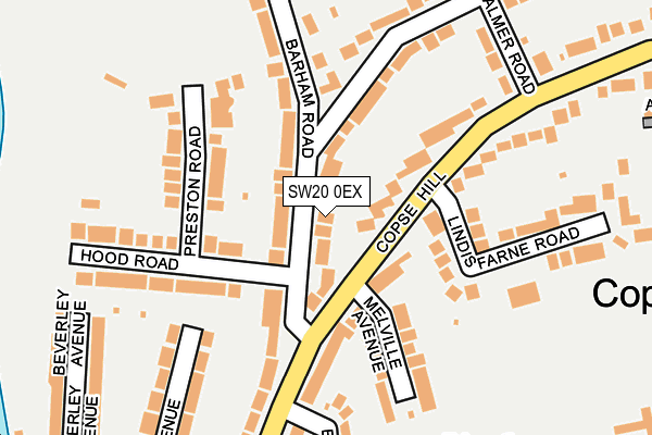 SW20 0EX map - OS OpenMap – Local (Ordnance Survey) SW20 0EX map - OS OpenMap – Local (Ordnance Survey)