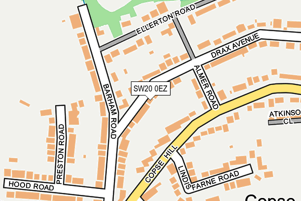 SW20 0EZ map - OS OpenMap – Local (Ordnance Survey) SW20 0EZ map - OS OpenMap – Local (Ordnance Survey)