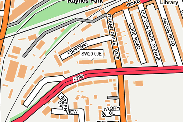 SW20 0JE map - OS OpenMap – Local (Ordnance Survey) SW20 0JE map - OS OpenMap – Local (Ordnance Survey)