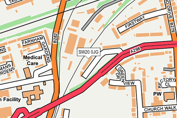 SW20 0JG map - OS OpenMap – Local (Ordnance Survey) SW20 0JG map - OS OpenMap – Local (Ordnance Survey)
