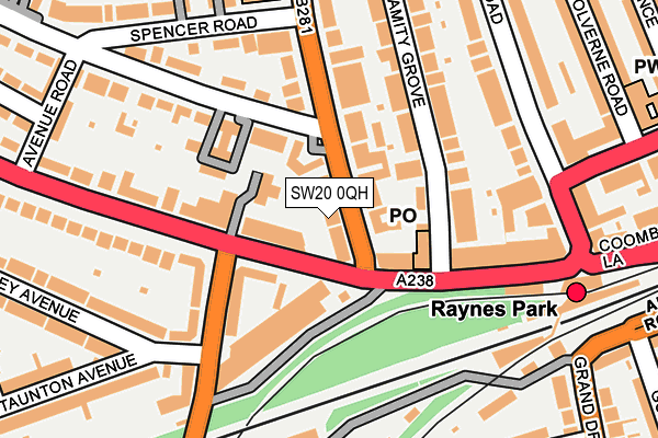 SW20 0QH map - OS OpenMap – Local (Ordnance Survey) SW20 0QH map - OS OpenMap – Local (Ordnance Survey)