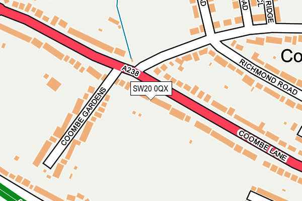 SW20 0QX map - OS OpenMap – Local (Ordnance Survey)