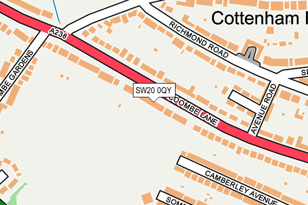 SW20 0QY map - OS OpenMap – Local (Ordnance Survey) SW20 0QY map - OS OpenMap – Local (Ordnance Survey)
