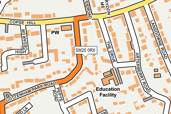 SW20 0RX map - OS OpenMap – Local (Ordnance Survey) SW20 0RX map - OS OpenMap – Local (Ordnance Survey)